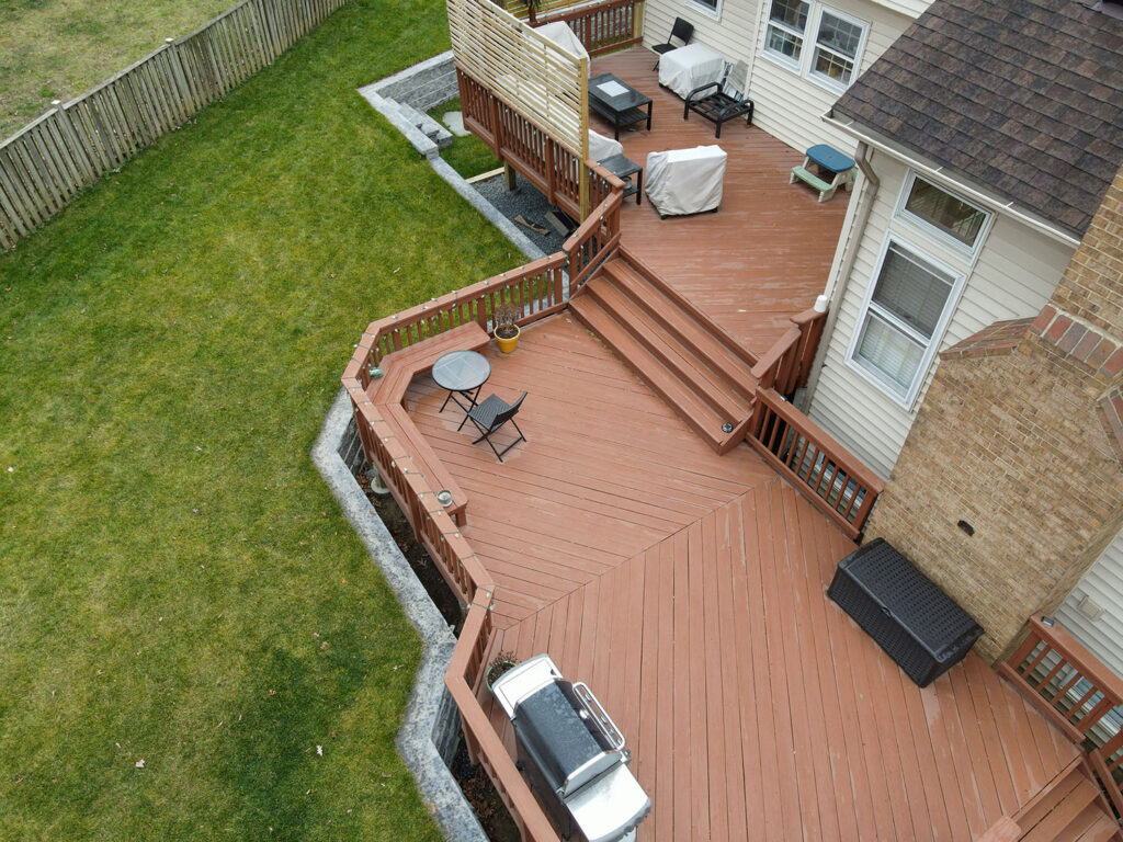 Overhead view of Deck, Retaining Walls