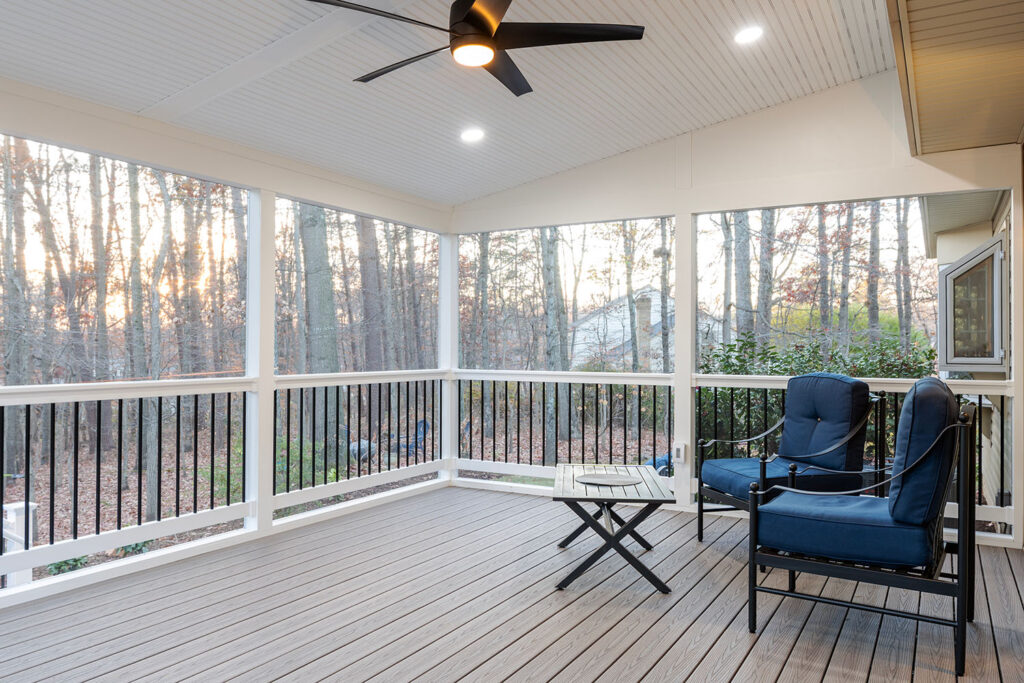 Covered Porch with Fan and Lighting